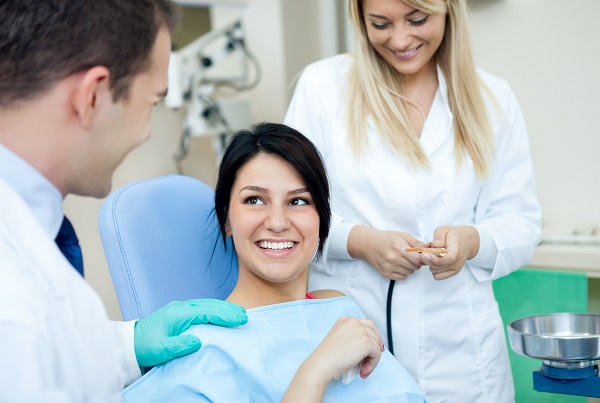 happy woman receiving sedation dentistry
